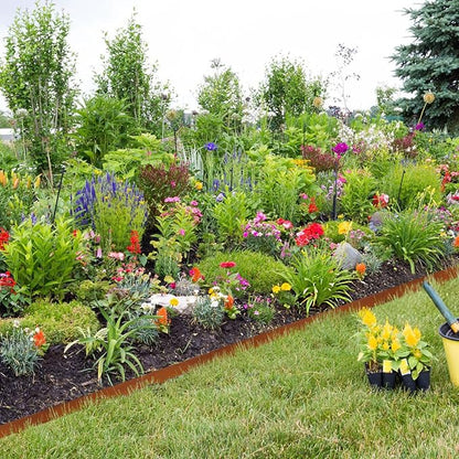 Corten Steel Landscape Edging 40 Inch Strips Steel Landscape Edging Metal Garden Edging Border Rusted Edge 4.5 Inch Depth Steel Edging for Landscaping Lawn Yard 6 pcs by GZGNEEVL