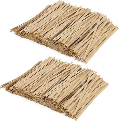 SHEUTSAN 3000 PCS 6 Inches Kraft Paper Twist Ties, Brown Twist Bag Ties, Reusable Bread Ties for Cookies Candies Bags
