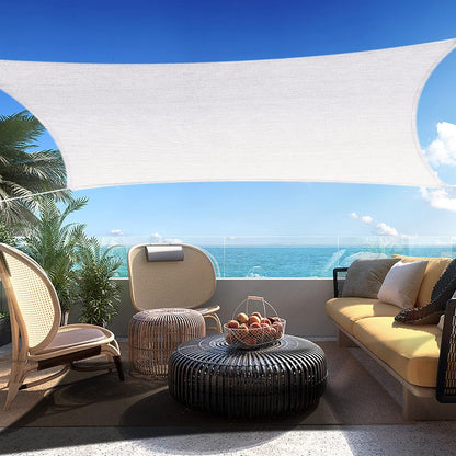 21' x 23' White Rectangle Sun Shade Sail SSP1212 Canopy Durable Fabric UV Block Awning,We Make Custom Orders