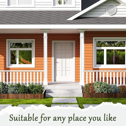 3PACK Wood Garden Edging Border Wooden Garden Fence No Dig Landscape Edging Decorative Flower Bed Border Courtyards Planting Tree Fence Patio Path Edging -7.87" H x 48" L (12FT Total Length)