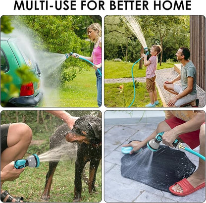 ENEACRO Retractable Garden Hose Reel with Wall Mount 1/2"×120ft with 10 Pattern Hose Nozzle, Brass Connector, Auto Rewind/Any Length Lock/ 180° Swivel Bracket, Ideal for Garden Watering