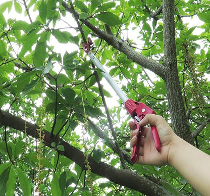 2 Feet Cut and Hold Tree Pruner, Rotation Pole Tree Trimming, Short Reach Fruit Picker, Branches Bypass Lopper