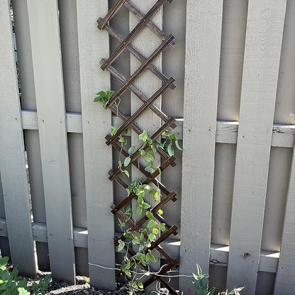 4 Pcs Expandable Garden Trellis, Wooden Lattice Wall Fence Trellis for Climbing Plants Ivy Vine Rose Clematis 13" x 68" for Outdoor Garden Patio Room Decor (4)