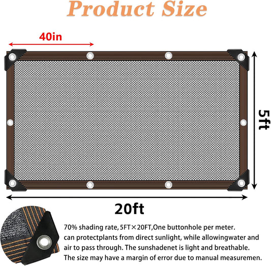 Shade Cloth - for Plants Greenhouse, 70% Sunblock Shade Sails -for Outdoor Garden Pergola Patio Lawn Sun Shade Cloths for Kennel Chicken Coop Easier to Hang Plant Shade Net Cover