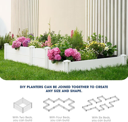 PASAMIC Durable Vinyl Raised Garden Bed, 6x3x1ft Raised Bed for Gardening, Planter Box with Open Bottom, Raised Garden Bed Outdoor, DIY Above Ground Garden Bed for Fruit, Vegetables, Herbs