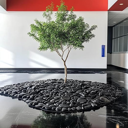 20 lbs Black River Rocks - Large Polished Black Pebbles for Plants & Garden Decorative Stones，2-3" Polished Pebbles for Landscaping, Fish Tanks, Flower Pots, Water Fountains