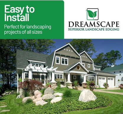 Dreamscape YardEdge Aluminum Landscape Edging - 8 Strips, 6ft Each (48ft Total), Mill Finish - Professional Quality Landscaping Border, Metal Divider for Lawn, Garden, Flowerbed