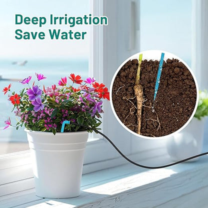 Biling 4W Solar Irrigation System for Garden, Digital Programmable Smart Watering with 2200mAh Battery, Solar Drip Irrigation System for 15 Potted Plants Outdoor Indoor Garden