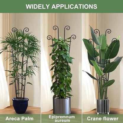 32.6in Monstera Plant Support Stakes for Indoor Plants, Metal Garden Plant Trellis for Climbing Plants, Pothos Vine Snake Climber Support，4p