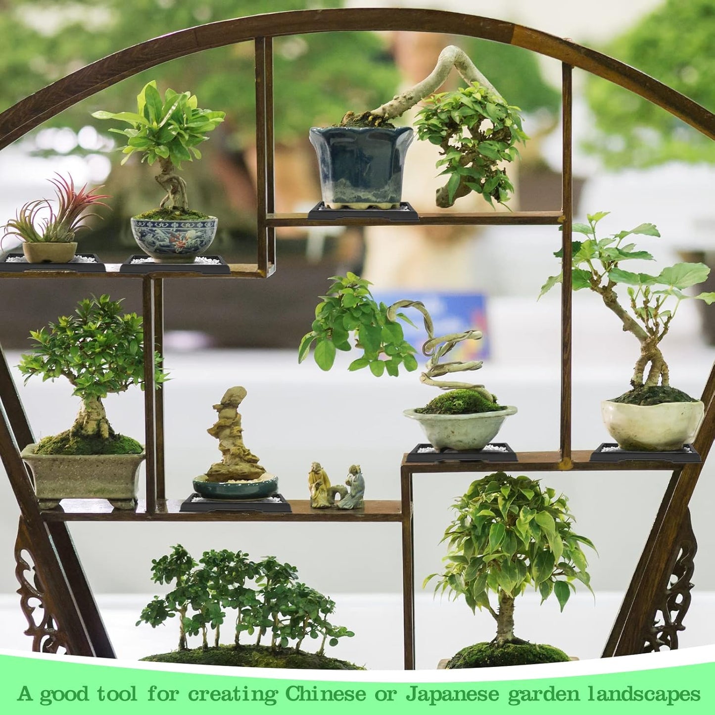 Pinkunn 6 Pcs Bonsai Humidity Tray Drip Tray Plastic Plant Water Catcher Plant Saucers for Indoors and Outdoors Cactus,Succulents,Bonsai Tree,Stone Not Included (7.8 x 5.5 Inch)