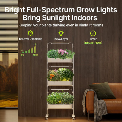 SUNCOZE 3-Tier Hydroponics Growing System Kit with 36 Pods – Full Spectrum Grow Lights, Hydroponic System Equipped with Smart Controller, Indoor Herb Garden Kit for Vegetables, Herbs, Fruits&Flowers