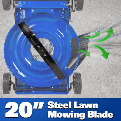 BILT HARD 20'' Push Gas Lawn Mower, 144cc 4-Cycle OHV Engine Walk Behind Lawnmower, Side Discharge with 8-Position Adjustable Cutting Heights for Lawn, Yard and Garden