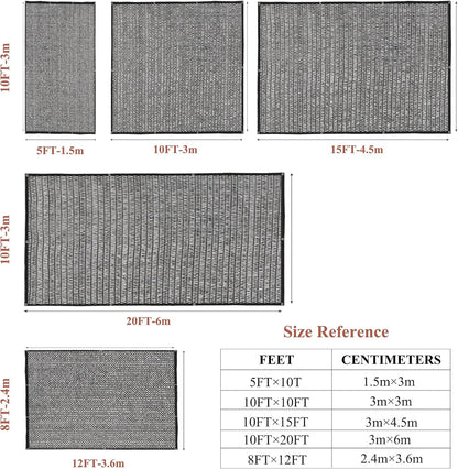 Garden expert 50% Black Shade Cloth 5x10FT Taped Edge with Grommets Sun Net Mesh for Garden Patio Backyard UV-Resistant