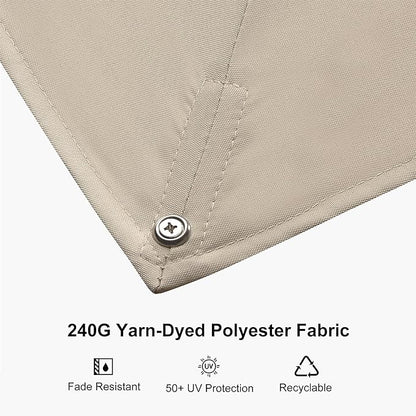 PURPLE LEAF 10' X 10' Patio Umbrella Outdoor Cantilever Umbrella, Aluminum Offset Umbrella with Champagne Frame and 360° Rotation for Pool Deck Garden, Taupe