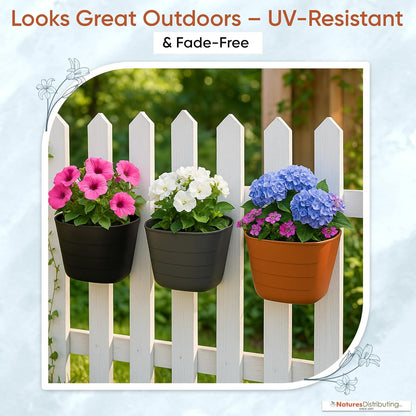 Terracotta Wall Planter – Self-Watering Hanging Garden Planter Indoor & Outdoor, 12 Inch Pot with Planter Grid for Flowers, Vegetables & Herbs – UV-Resistant, BPA-Free