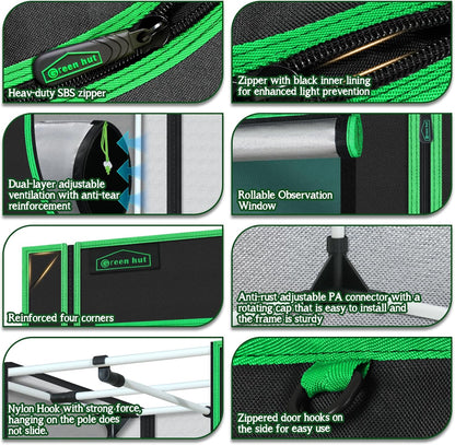 2x2 Grow Tent, 24"x24"x36" 600D Mylar Hydroponic Growing Tents for Plants Inside Reflective Grow Tent Growing Room Hydroponic System