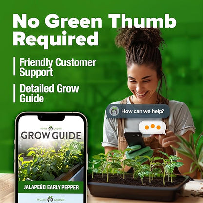 HOME GROWN 𝗨𝗦𝗔 𝗣𝗥𝗘𝗠𝗜𝗨𝗠 Jalapeno Pepper Seeds – 129 𝗡𝗢𝗡-𝗚?𝗢 Heirloom Seeds (Capsicum annuum) – High Germination, Easy to Grow, Early Harvest Hot Peppers