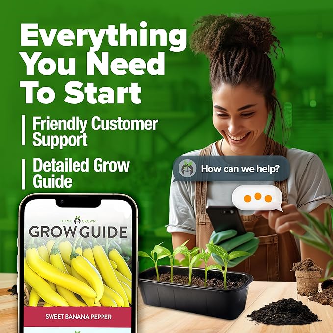 HOME GROWN 𝗨𝗦𝗔 𝗣𝗥𝗘𝗠𝗜𝗨𝗠 Banana Pepper Seeds Pack – 94 𝗡𝗢𝗡-𝗚𝗠𝗢 Heirloom Vegetable Seeds – High Germination Sweet Peppers for Planting Indoors or Outdoor Garden (Capsicum annuum) (1pack)