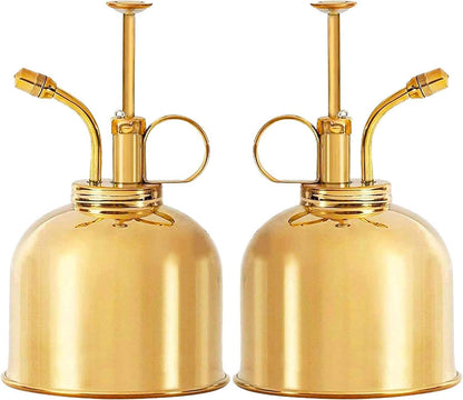 Brass Plant Mister (2 Pack) Indoor Plant Mister, Terrarium Mister, Orchid Spritzer, Succulent, Spray Bottle Mister, Plant Sprayer | A Beautiful and Useful Houseplant Accessory