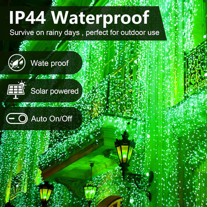 2 Pack 200 LED Solar String Lights St Patricks Day Decorations, 85.2ft 8 Modes Solar String Lights for Outside, Waterproof and Solar Powered Outdoor String Lights for Holiday Garden Tree Party (Green)