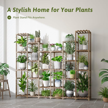 22 Tiers Plant Shelf for Plants Large Indoor Plant Stand Plant Rack Extra Large Wood Plant Stands for Hanging Plant Holder for Patio Balcony Garden