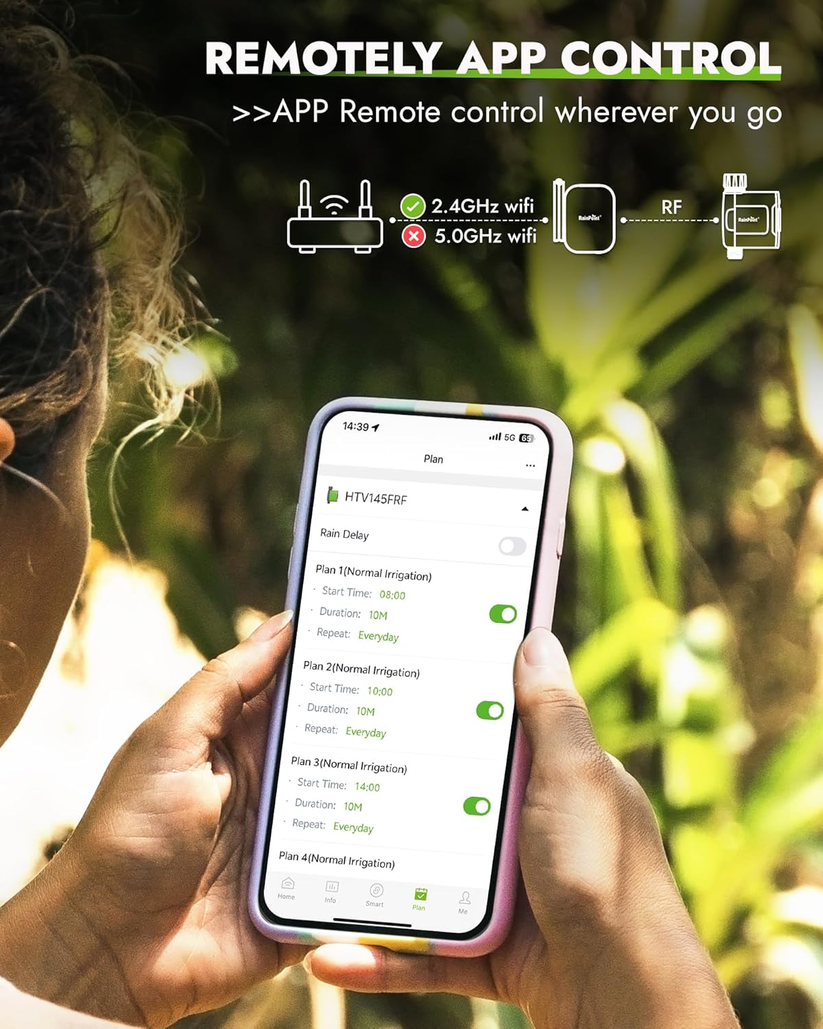 RAINPOINT WiFi Water Timer for Garden Hose, Brass Inlet WiFi Sprinkler Controller, Smart Hose Timer Valve with Antenna Gateway, Automatic Drip Irrigation System/Rain Delay for Garden/Lawn/Yard