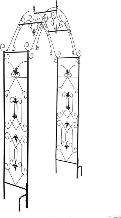 Steel Garden Arch, 8'1" High x 4'2" Wide, Garden Arbor for Various Climbing Plant, Outdoor Garden Lawn Backyard