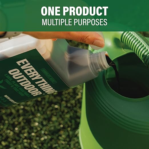 Humboldts Secret Everything Outdoor Plant Food | 5-5-5 Liquid Fertilizer with Norwegian Kelp | All Purpose Lawn, Vegetable & Fruit Food | Garden Nutrients | Refillable Hose End Bottle | 32 Ounce