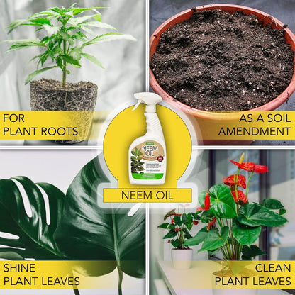 HARRIS Neem Oil Spray for Indoor and Outdoor Plants, Cold Pressed Ready to Use, 20oz