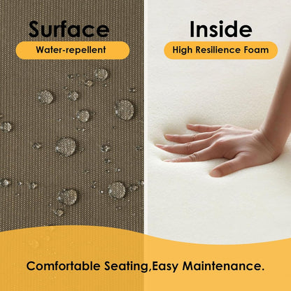 Outdoor Sunbrella Round Corner Seat Cushion, 17"x16"x2", Set of 4, Non Slip Seat Cushion Pads with Removable Cover for Patio Furniture, Garden Yard Lawn, Specrtum Caribou