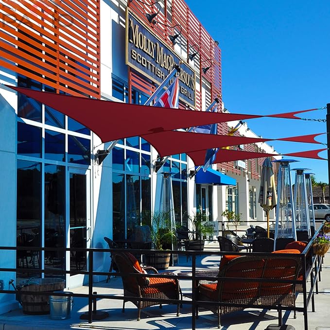 Patio Paradise 10' x 20' Sun Shade Sail Waterproof Red Rectangle Shade Canopy UV Block Tarp Cloth Outdoor Patio Cover for Garden Backyard Deck Awning