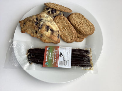 1oz. Madagascar Organic Vanilla Beans Gourmet Grade A. Certified USDA Organic 6"-7.5" by FITNCLEAN VANILLA for Cooking, Brewing, Extract Fresh Bourbon NON-GMO Whole Pods