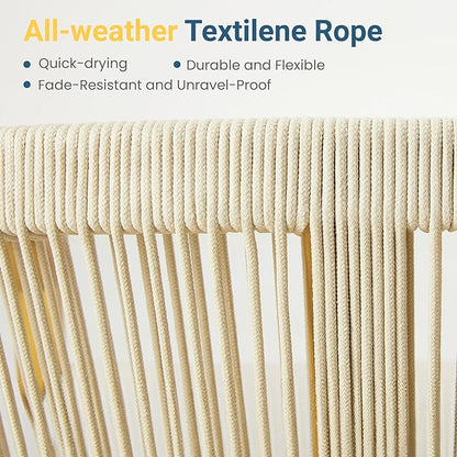 Wisteria Lane 6 Pieces Acacia Patio Dining Set for 6, Patio Dining Table and Chairs Set with Cushion, Modern Outdoor Dining Furniture Set for Lawn Backyard Garden Deck, Beige