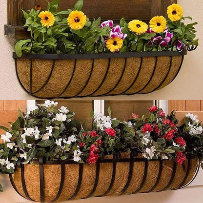 2pcs 36" Natural Replacement Coconut Liner for Window Box Wall Planter Garden Deck Fence Flower Baskets
