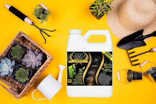Humic Acid Liquid Aeration Lawn - Humic Acid & Fulvic Acid Liquid Concentrate - 10,000 sq ft - Organic Plant Food Enhancer for Lawn, Plants, Turf Grass & Garden Soil Treatment Conditioner & Aerator