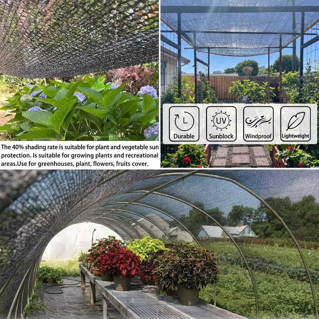 QLOFEI Shade Cloth for Garden, 40-50% Sunblock Mesh Tarp Shade Cloth with Grommets, Easy to Hang Sun Screens for Plants Greenhouse, Sun Shades Outdoor Patio Kennel Chicken Coop Pergola, 20x30 FT