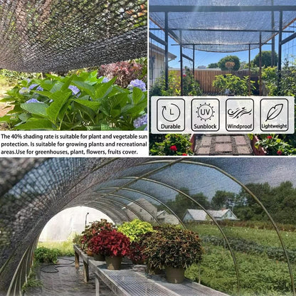 Shade Cloth for Garden Plants Greenhouse, 40-50% Sunblock Neting -for Outdoor Garden Lawn Plant Sun Shade Cloths for Kennel Chicken Coop Easier to Hang Net Cover
