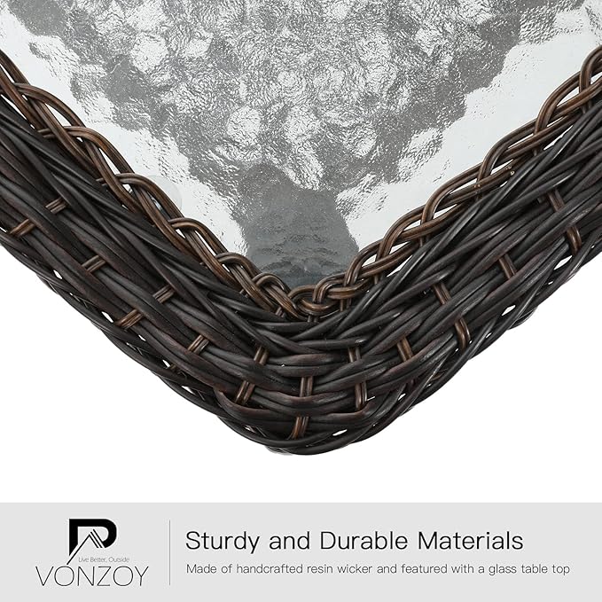 3 Pieces Patio Furniture Set, Outdoor Swivel Glider Rocker, Wicker Patio Bistro Set with Rocking Chair, Thickened Cushions and Table for Porch (Grey)