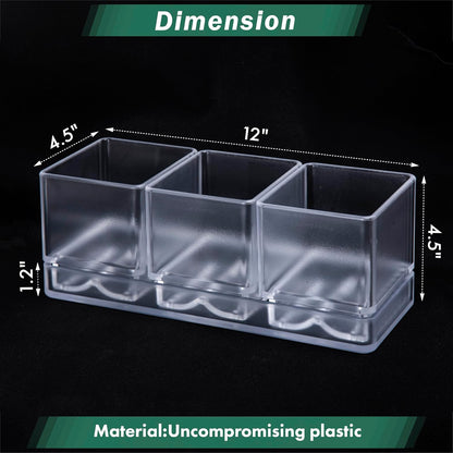 D'vine Dev Herb Garden Planter Set, Plastic Plant Pots with Drainage and Saucer, Indoor Succulent Cactus Vegetable Pot for Windowsill, Garden Balcony, Clear, Set of 2, 76-V-D-2