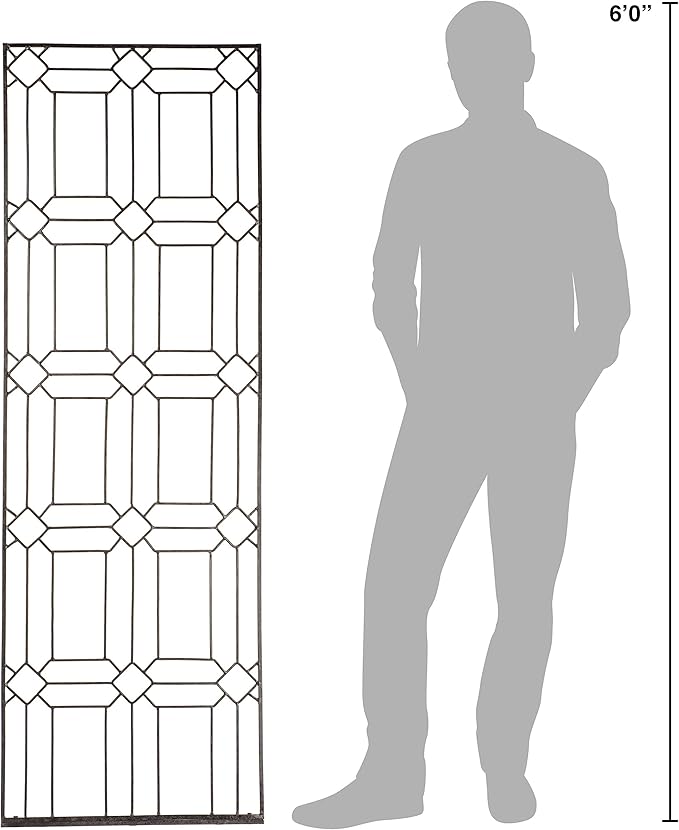 H Potter Outdoor Metal Wall Decor or Trellis for Climbing Plants Art Garden Panel Roses Vines Privacy Includes Brackets for Hanging GAR258W1