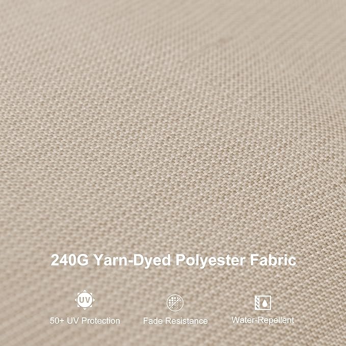 PURPLE LEAF 8' X 10' Left-right Tilting Patio Umbrella with Base Outdoor Swivel Cantilever Offset Aluminum Umbrella with Champagne Frame and 360-degree Rotation for Garden Deck Pool, Beige