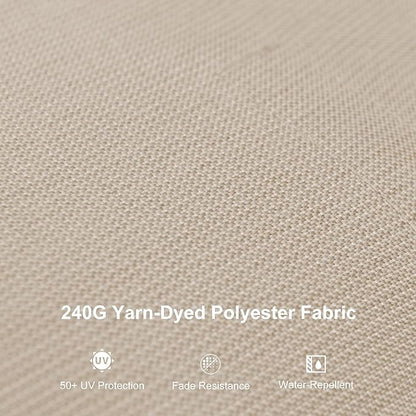 PURPLE LEAF 9' X 12' Left-right Tilting Patio Umbrella with Base Outdoor Swivel Cantilever Offset Aluminum Umbrella with Champagne Frame and 360-degree Rotation for Garden Deck Pool, Beige