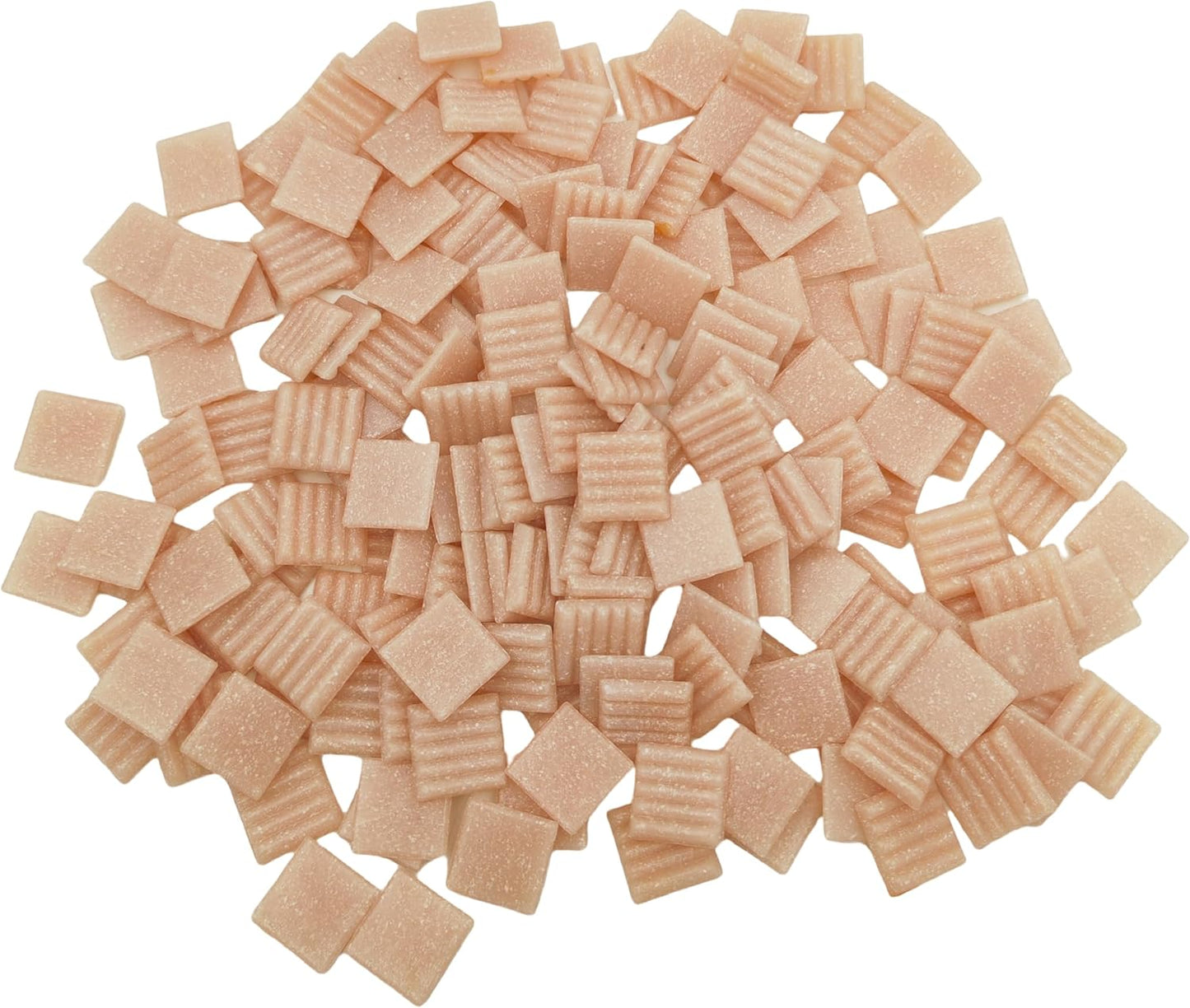 3/4 inch Quartz Glass Mosaic Tiles for Crafts, 1.1 LB, Square Mosaic Pieces for DIY Picture, Home Mosaic Decoration (Fleshcolor)