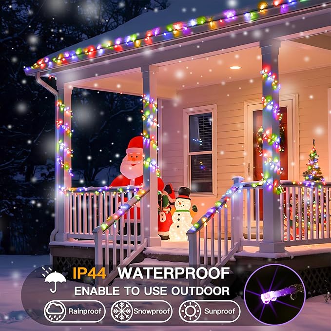 suddus Connectable Christmas Lights with Remote, Multicolor String Lights with Timer, 33ft 100 Led Fairy Lights Plug in for Xmas Tree, Bedroom, Yard, Garden, Party, Indoor, Outdoor Decorations