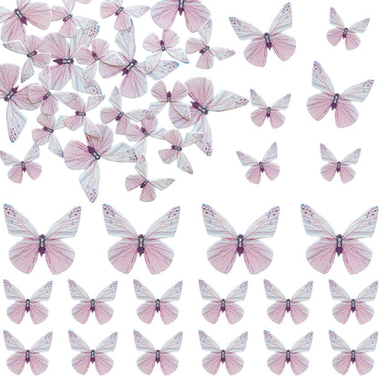 Ephlyn 72Pcs Edible 3D Butterfly Cupcake Toppers Cute Butterfly Picks Realistic 3D Butterfly Cupcake Decorations for Butterfly Theme Baby Shower Bridal Shower Birthday Decorations Purple