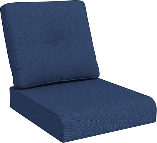 Joyside Outdoor Chair Cushions Set, 22x25/22x24 Inch Patio Furniture Deep Seat Cushions, Water Resistant & Thick Cushion, Outdoor Replacement Cushions for Seat and Sofa (Blue, 1 Set)
