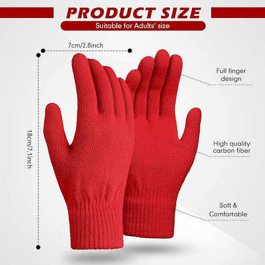 SATINIOR Magic Winter Gloves Unisex Gloves Knit Stretchy Mitten Full Fingers Warm Mitten for Men Women Sports