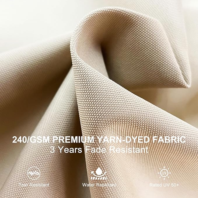 PURPLE LEAF 9' X 11' Patio Umbrella Outdoor Rectangle Umbrella Large Cantilever Umbrella Windproof Offset Heavy Duty Sun for Garden Deck Pool Patio, Beige