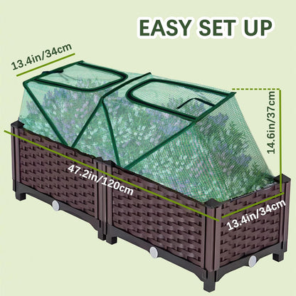47.2" *14.6" *13.4" Foldable Garden Row Accelerator Plants Cover for Raised Garden Bed, Mini Greenhouse Cover with Two Air Hole and Breathable Mesh, Frost Cover for Plant Vegetable Seedling Protector