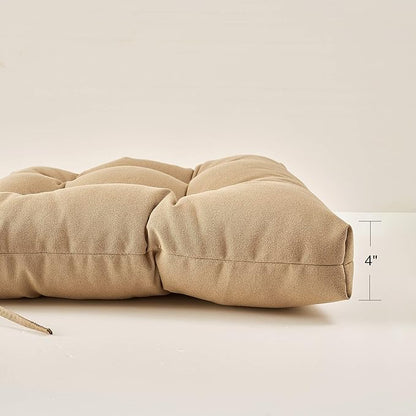 ARTPLAN All Weather Chair Outdoor Cushions Wicker Tufted Pillow with Back for Outdoor Furniture